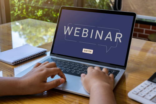 Person,Using,A,Laptop,Computer,For,Online,Training,Webinars.,E learning